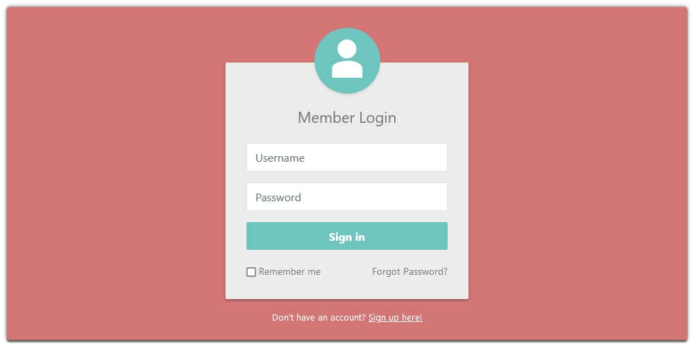 Bootstrap Login Form with Avatar Image
