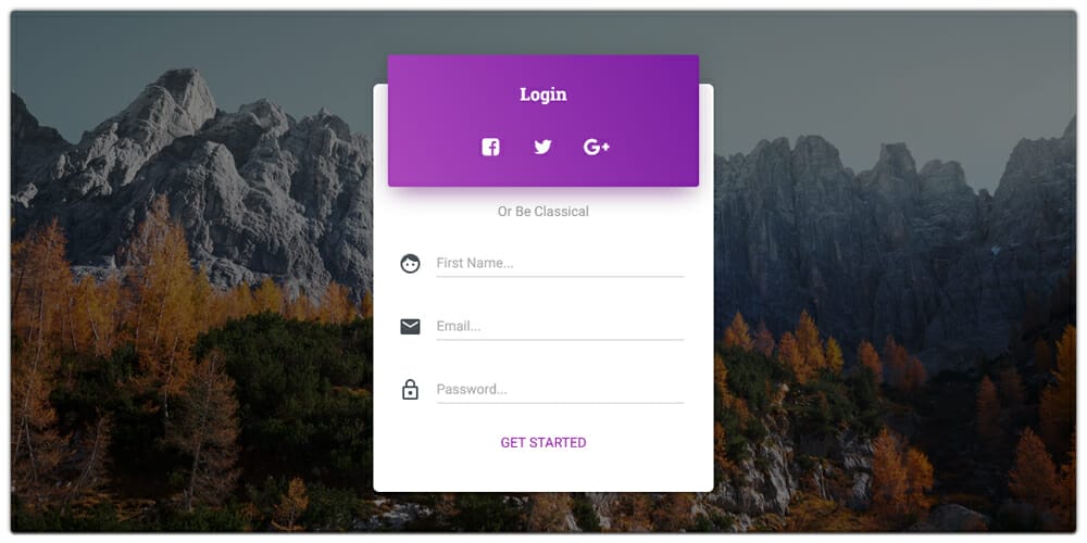Bootstrap Material Design Login Page