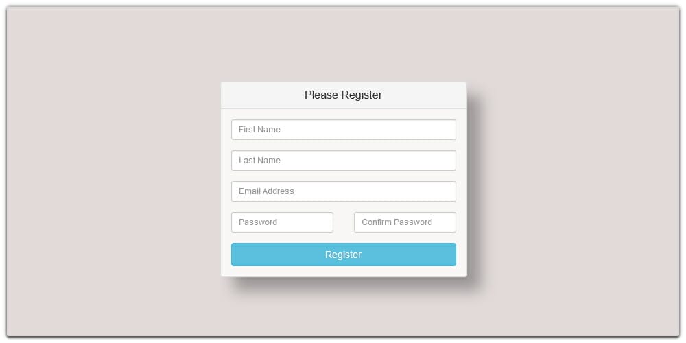 Bootstrap Registration Form