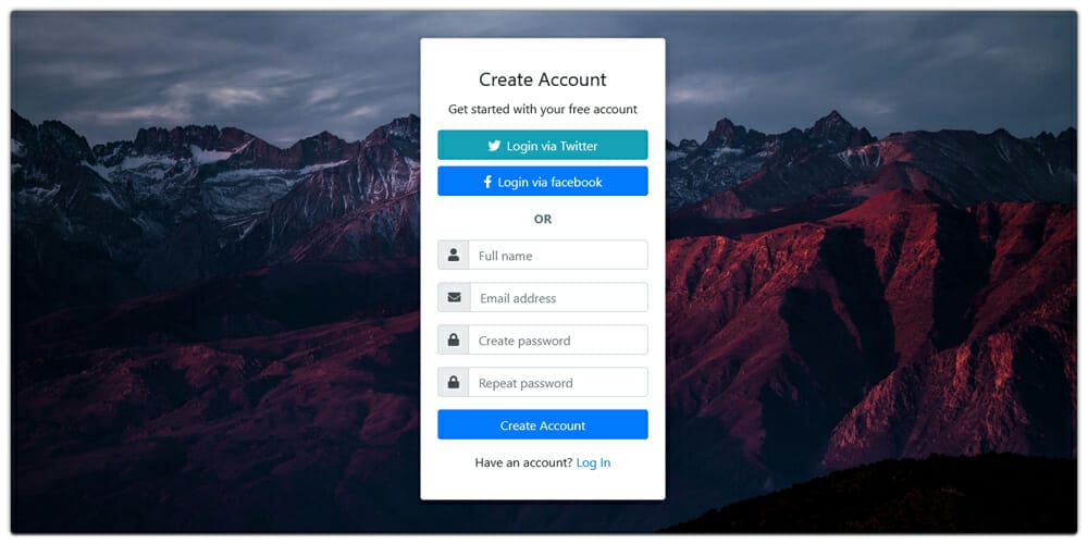 Bootstrap Snippet Login Form