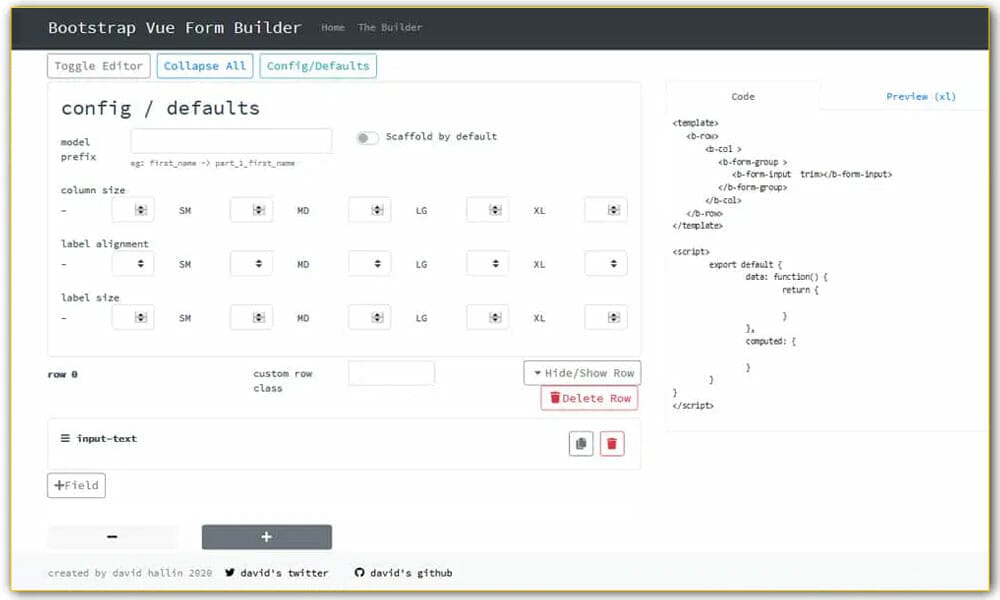 Bootstrap Vue Form Builder