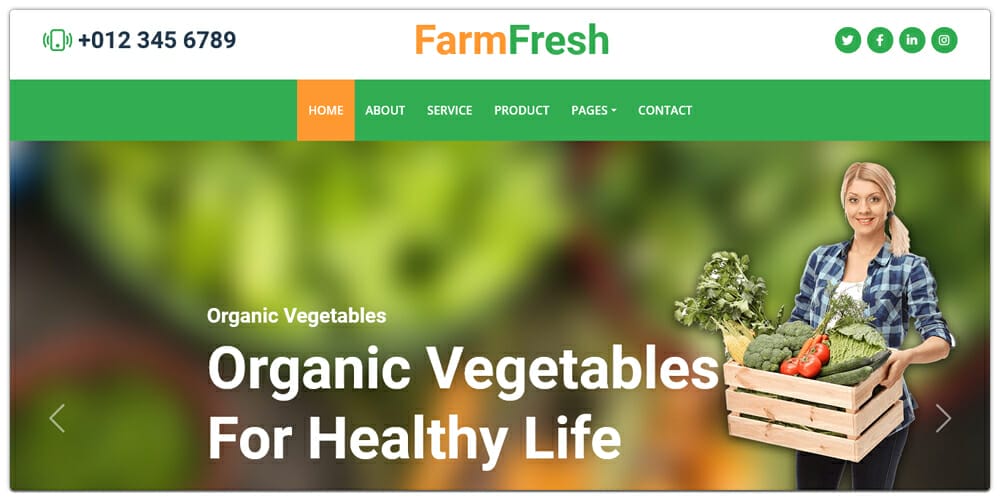 FarmFresh Organic Farm Website Template 