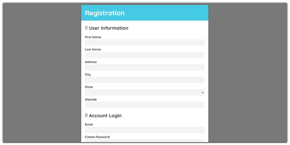Flat Registration Form