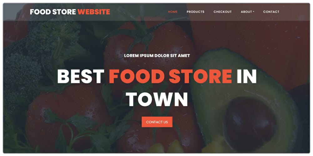 Food Store Website Template