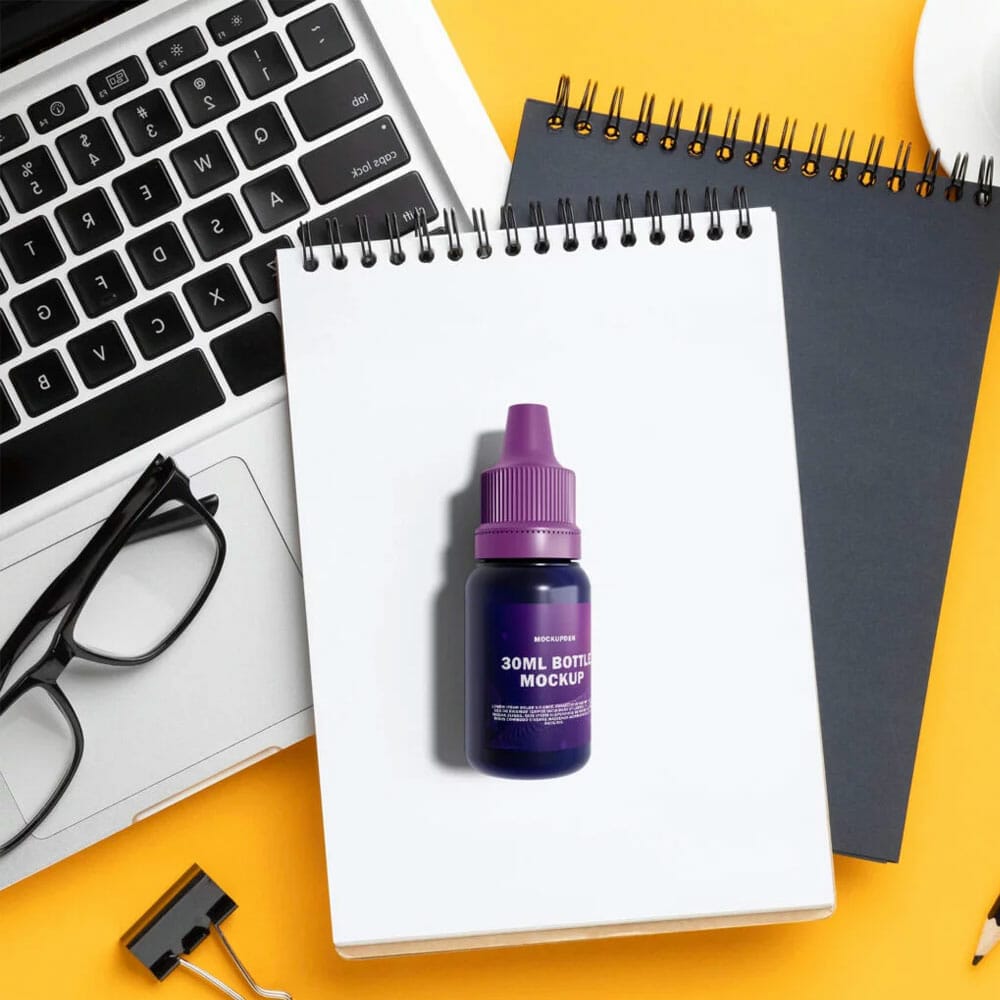 Free 30ml Bottle Mockup PSD Template