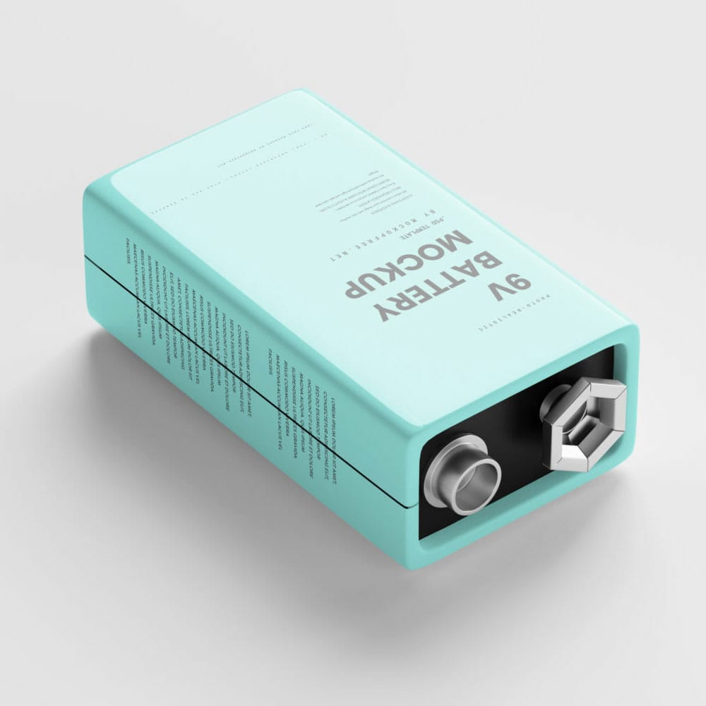 Free 9V Battery Mockups PSD