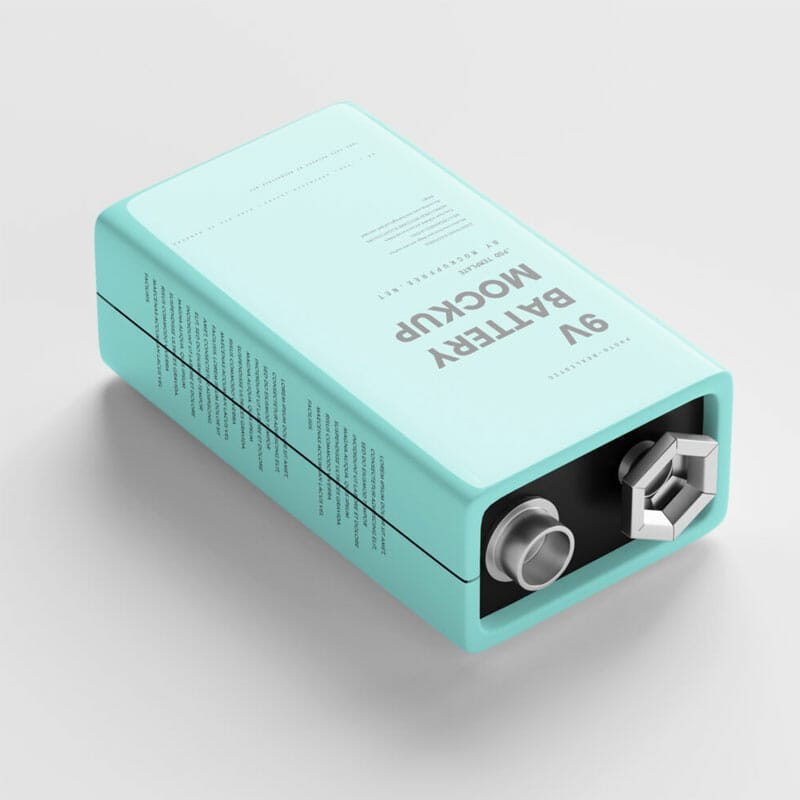 Free 9V Battery Mockups PSD