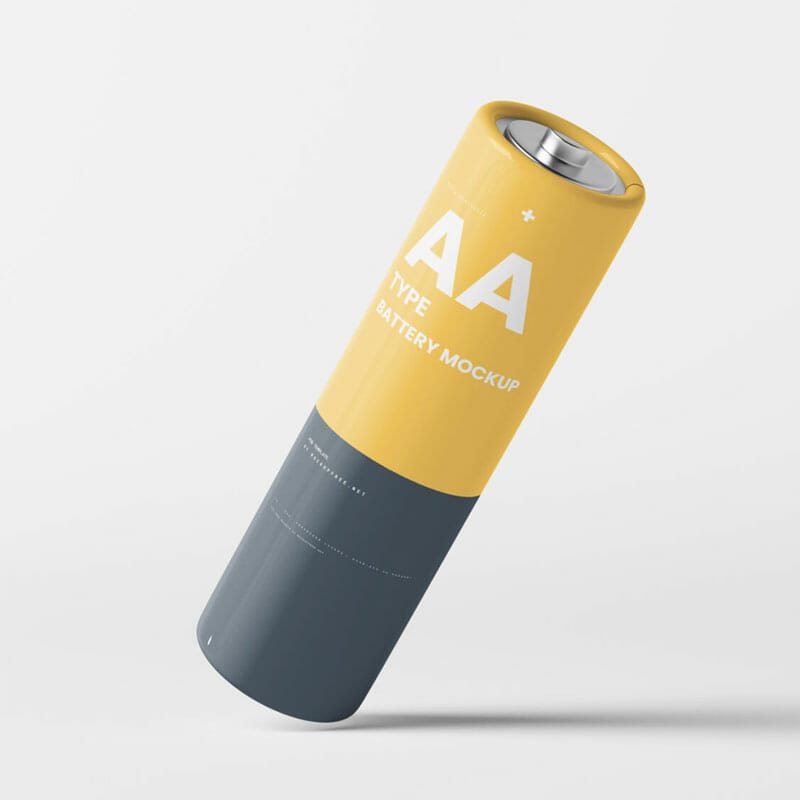Free AA Battery Mockups PSD