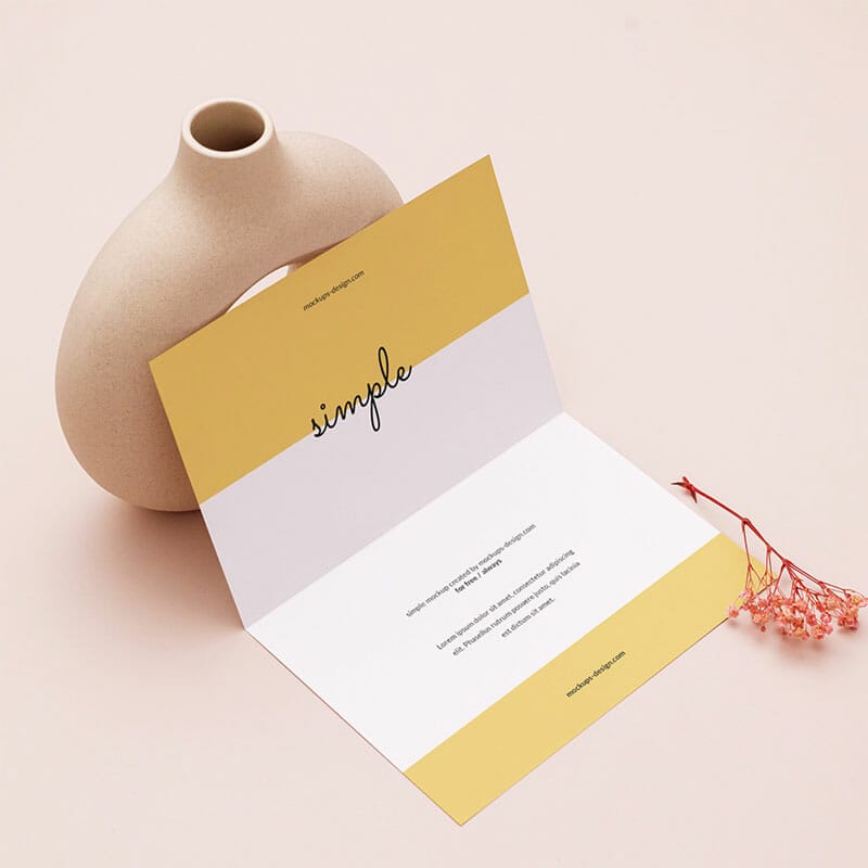 Free Bi Fold A6 Flyer Mockup PSD