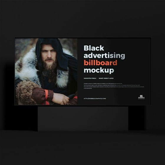 Free Black Advertising Billboard Mockup PSD