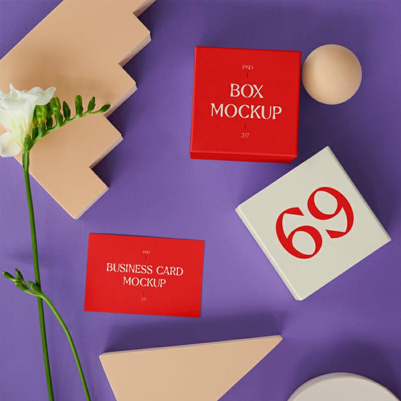 Free Book & Cards With Figures Mockups PSD