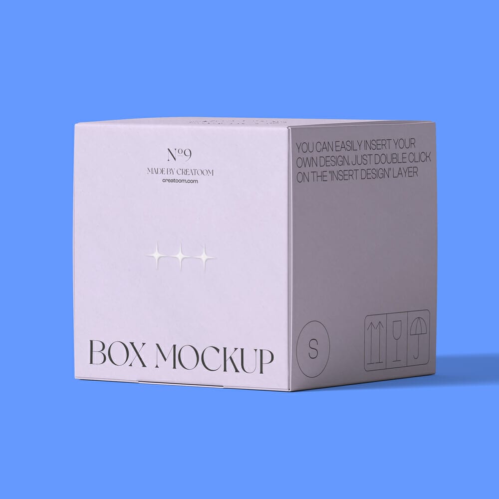 Free Box Mockup Front View PSD
