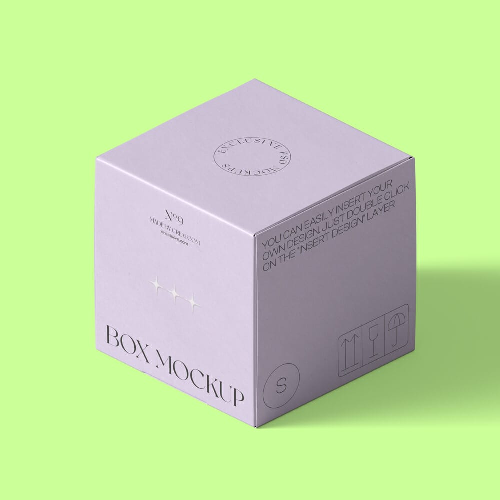 Free Box Mockup Isometric PSD
