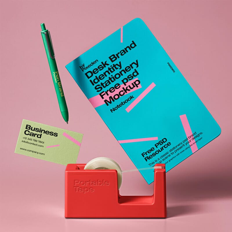 Free Branding Desk Stationery PSD Mockup » CSS Author