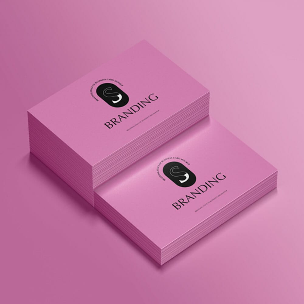Free Branding Stack of Business Card Mockup PSD