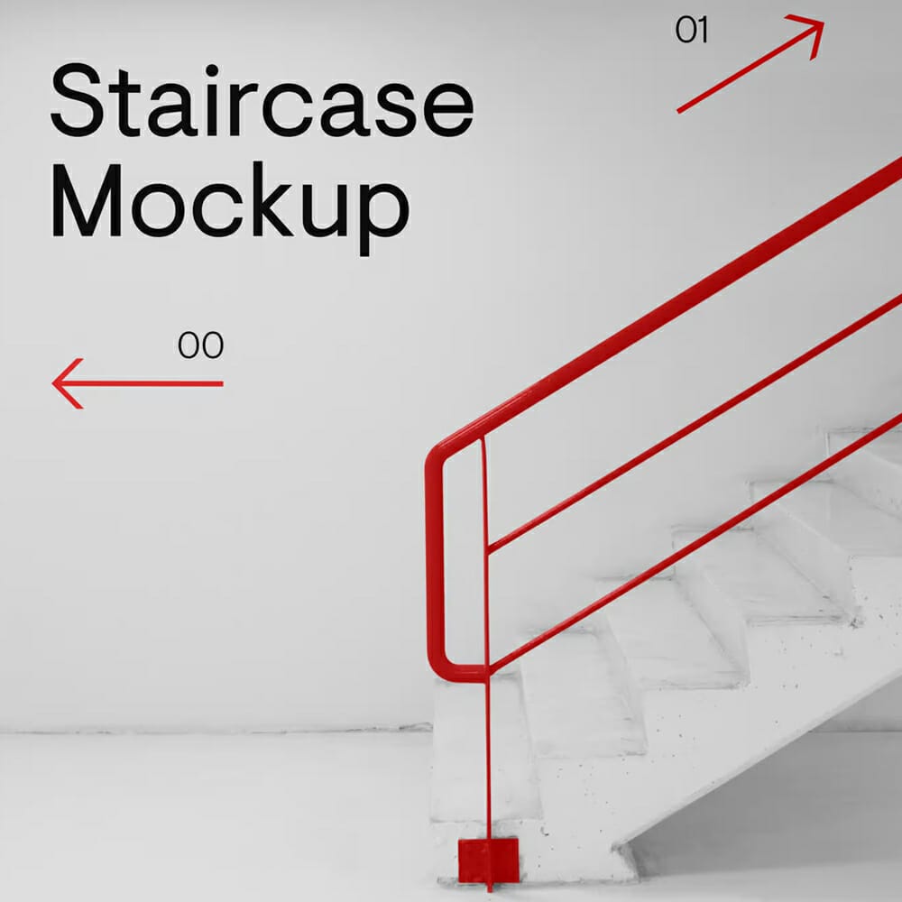 Free Building Staircase Mockup PSD