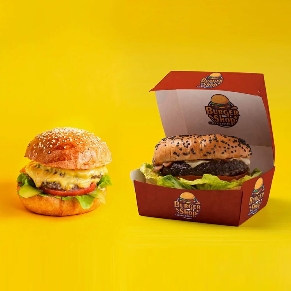 Free Burger Branding Mockup PSD Template