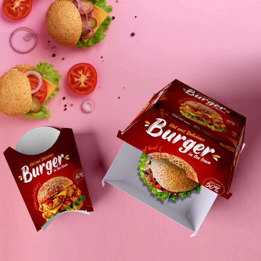 Free Burger Restaurant Mockup PSD Template