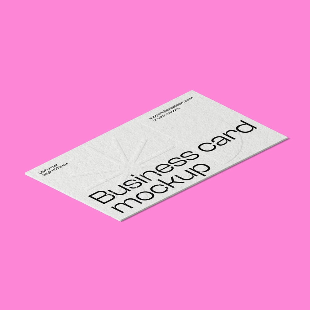 Free Business Card Mockup Isometric PSD