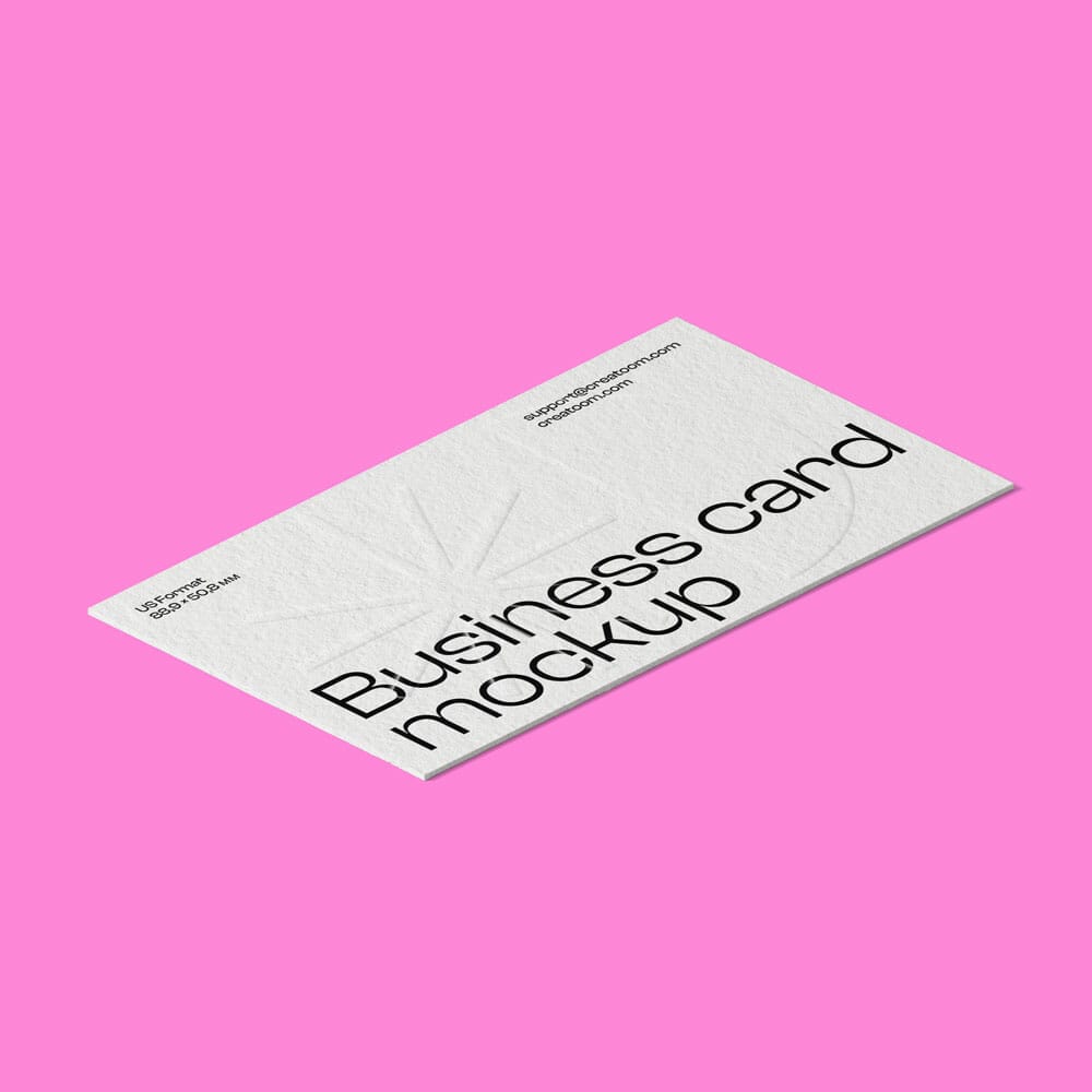 Free Business Card Mockup Isometric PSD
