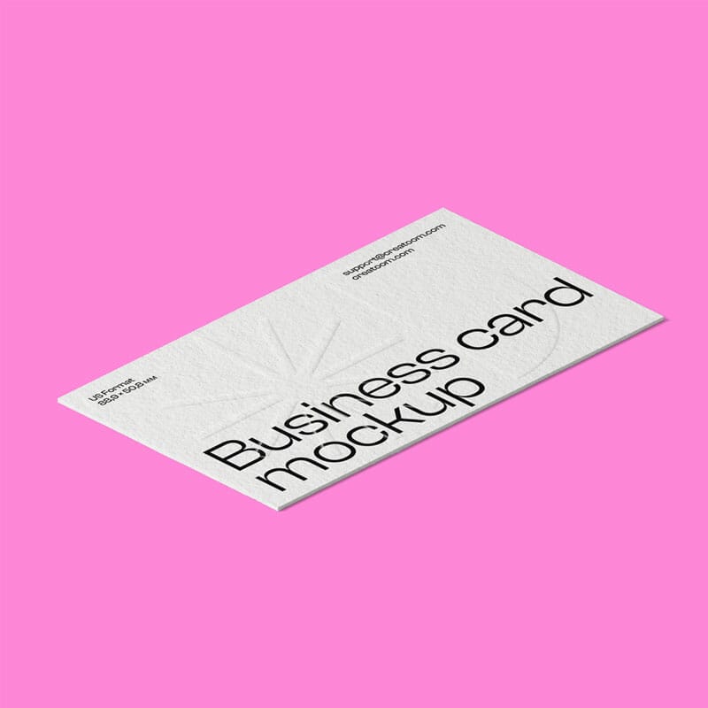 Free Business Card Mockup Isometric PSD