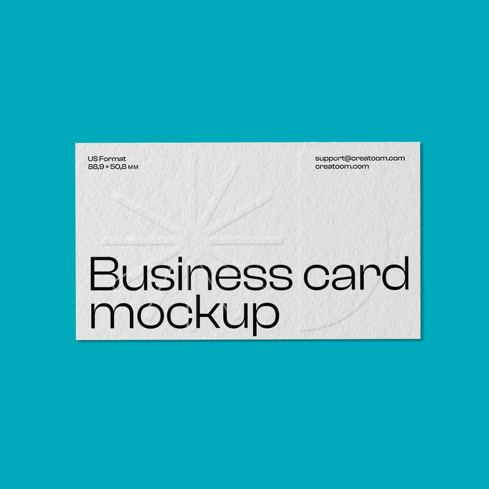 Free Business Card Mockup Top View PSD