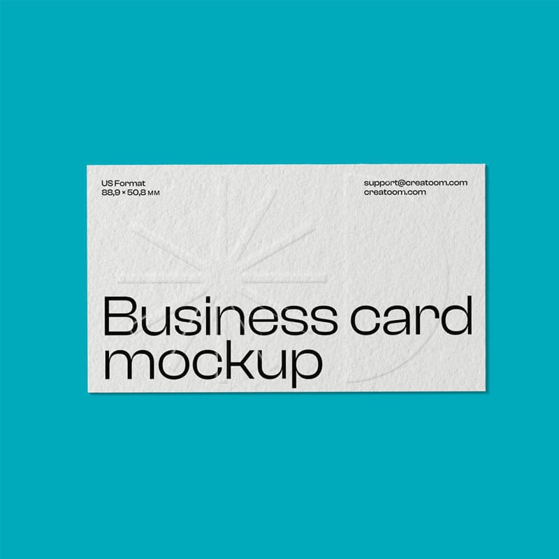 Free Business Card Mockup Top View PSD