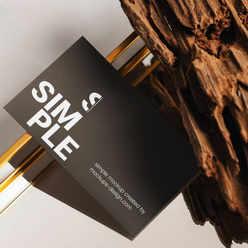 Free Business Card On The Mirror Mockup PSD