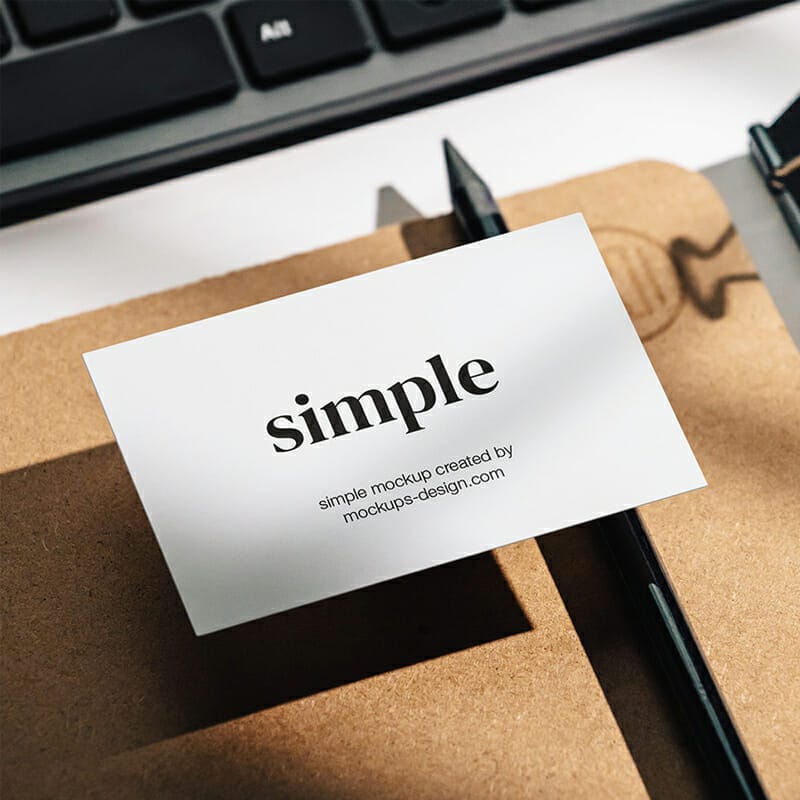 Free Business Card With Stationery Elements Mockup PSD