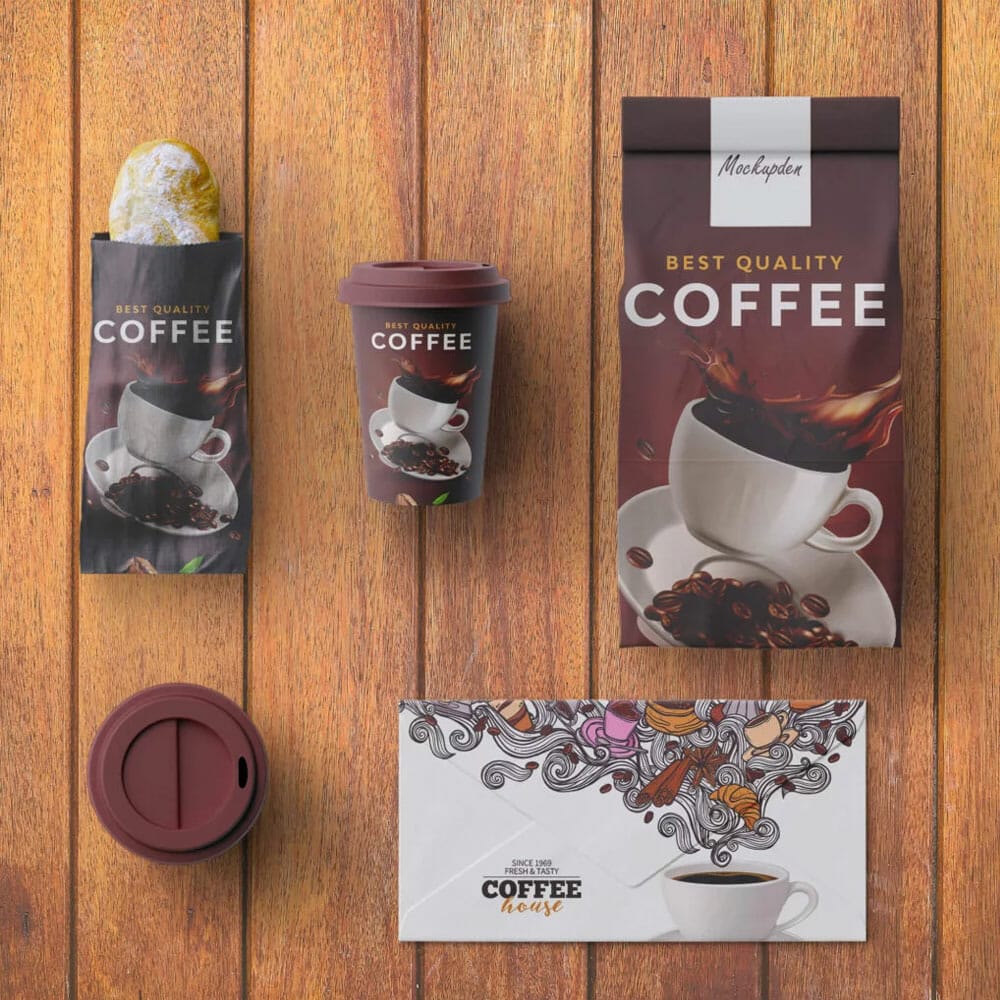 Free Cafe Branding Mockup PSD Template