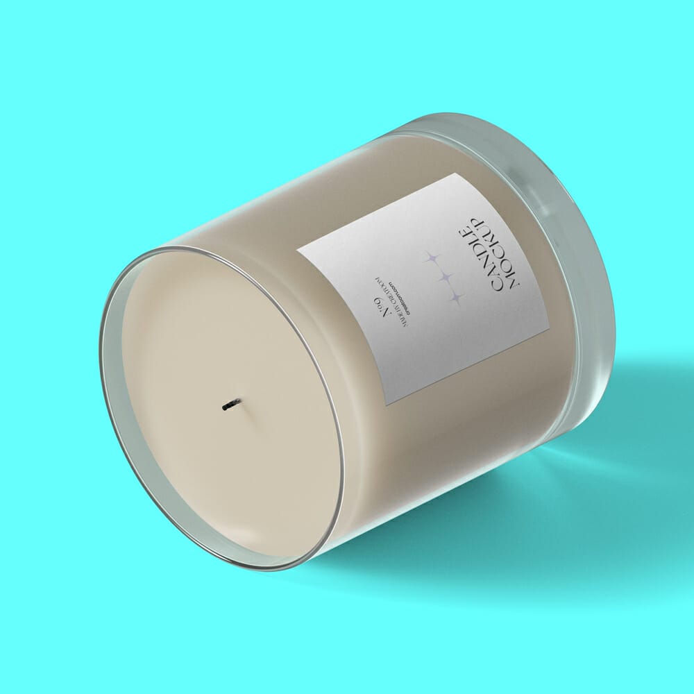 Free Candle Mockup Isometric PSD