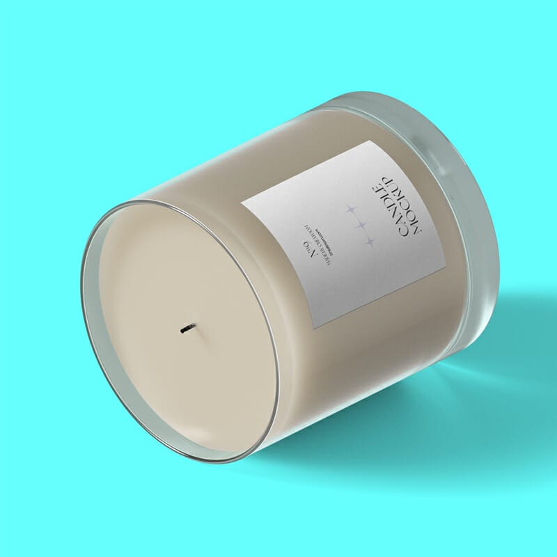 Free Candle Mockup Isometric PSD