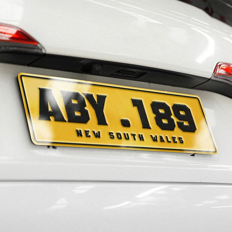 Free Car Name Plate Mockup PSD