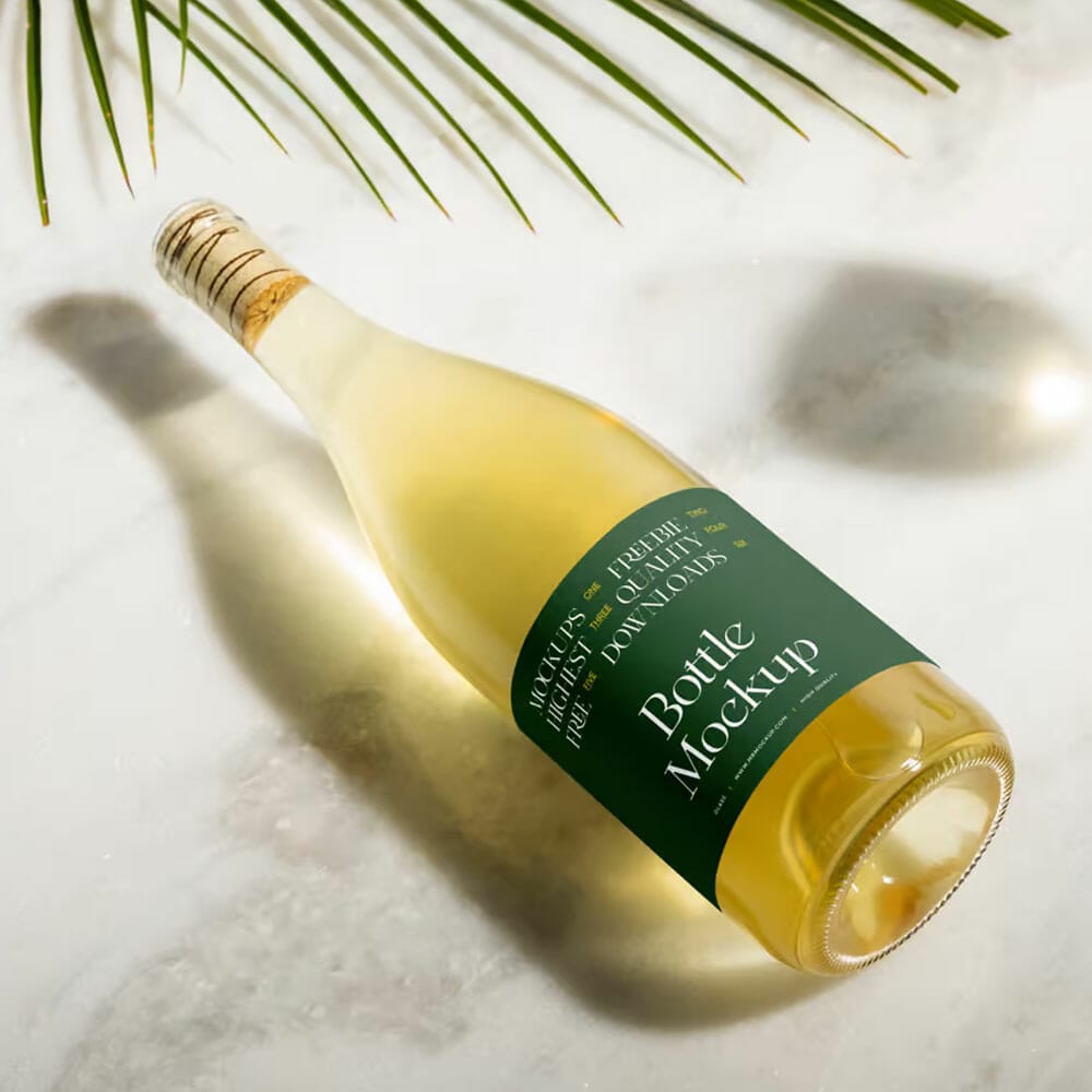 Free Champagne Bottle PSD Mockup