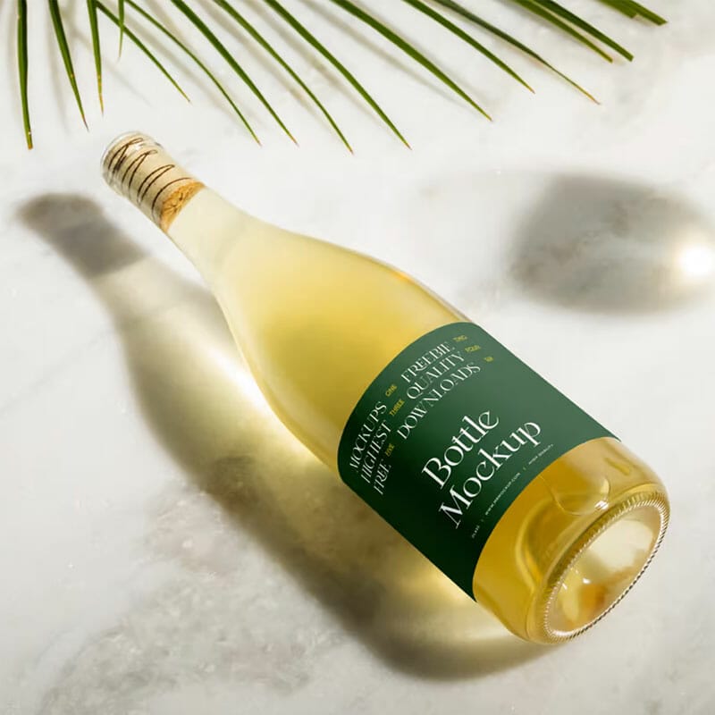 Free Champagne Bottle PSD Mockup
