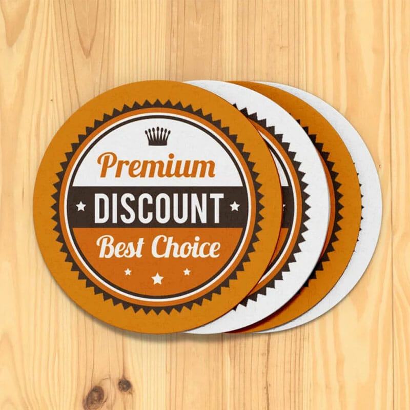 Free Coaster Round Label Mockup PSD Template