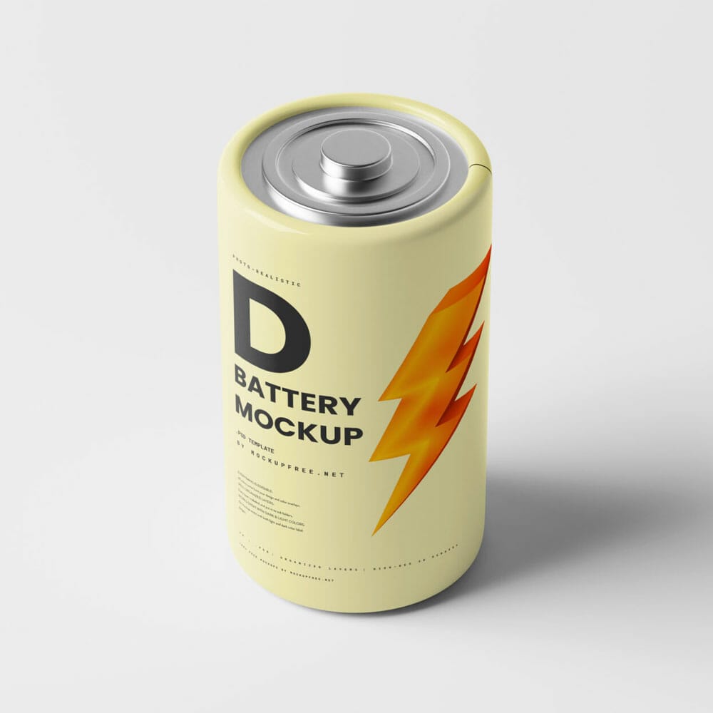 Free D Battery Mockups PSD