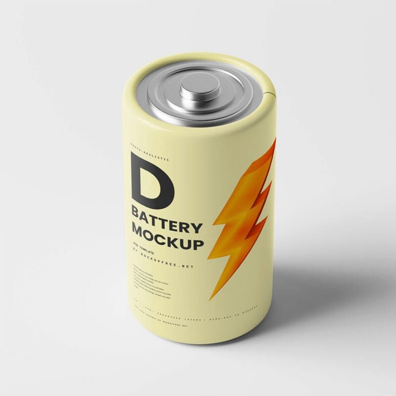 Free D Battery Mockups PSD