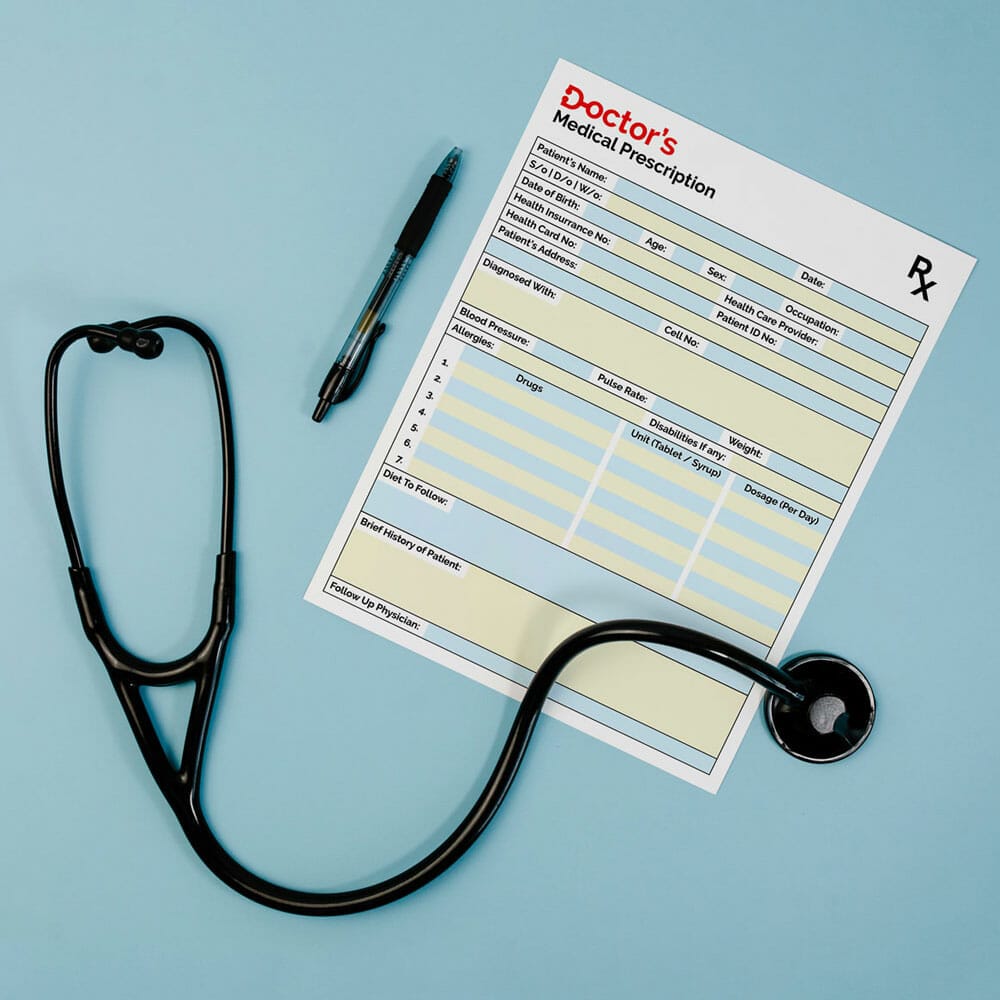 Free Doctor’s Prescription Mockup PSD