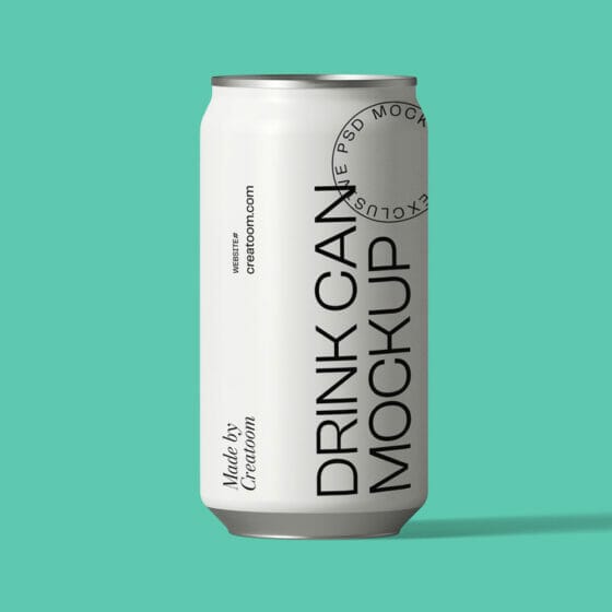 Free Drink Can Front View Mockup PSD » CSS Author