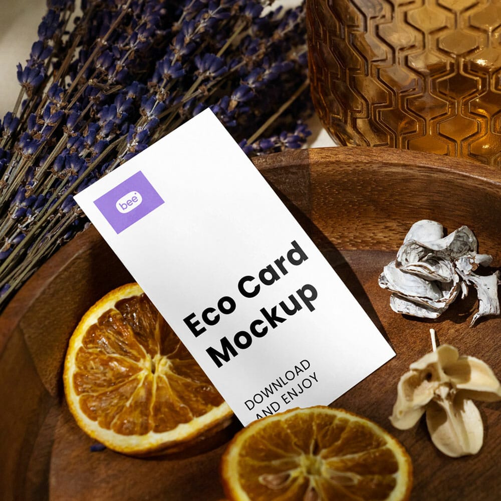 Free Elegant Vertical Paper Card Mockup PSD