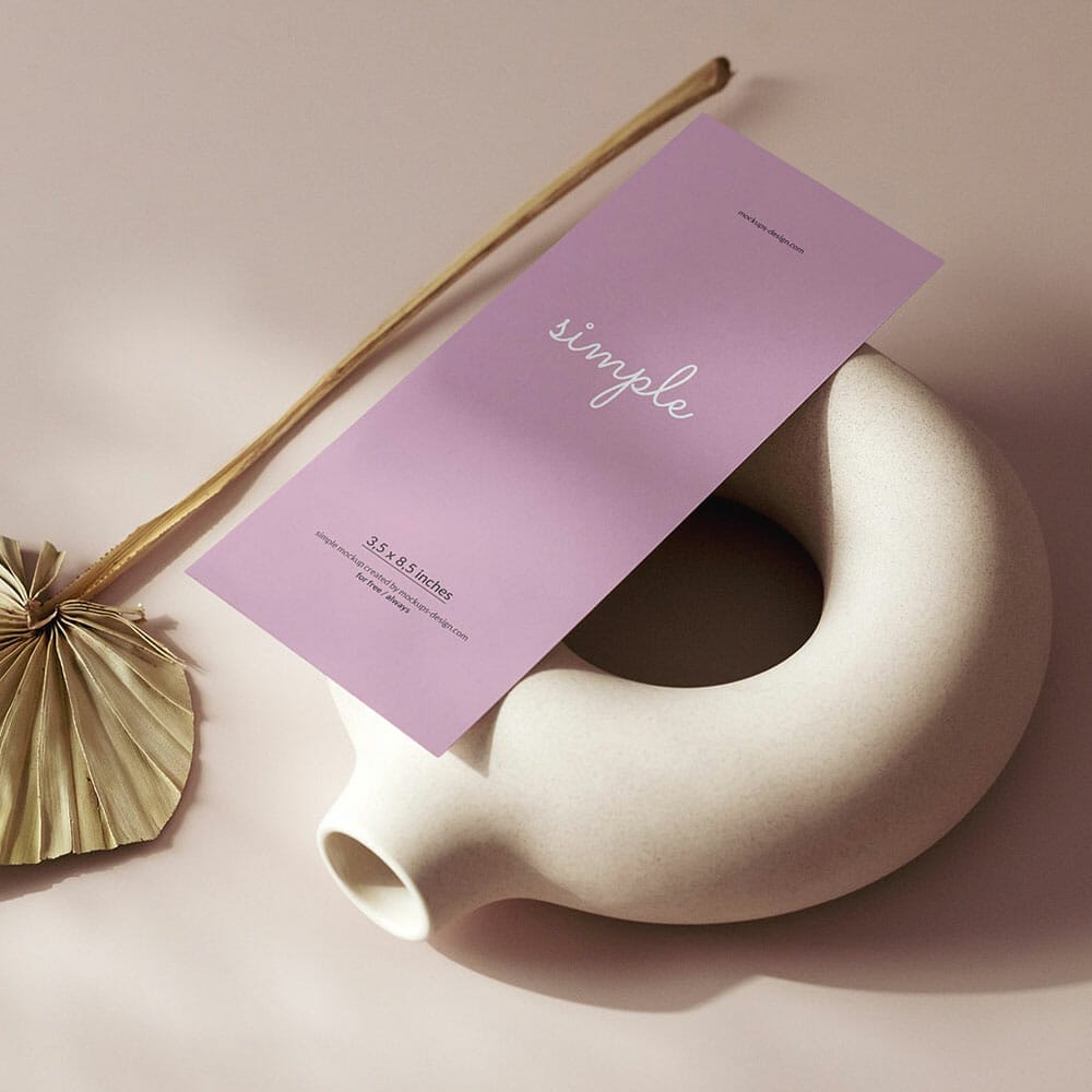 Free Flyer On A Vase Mockup PSD