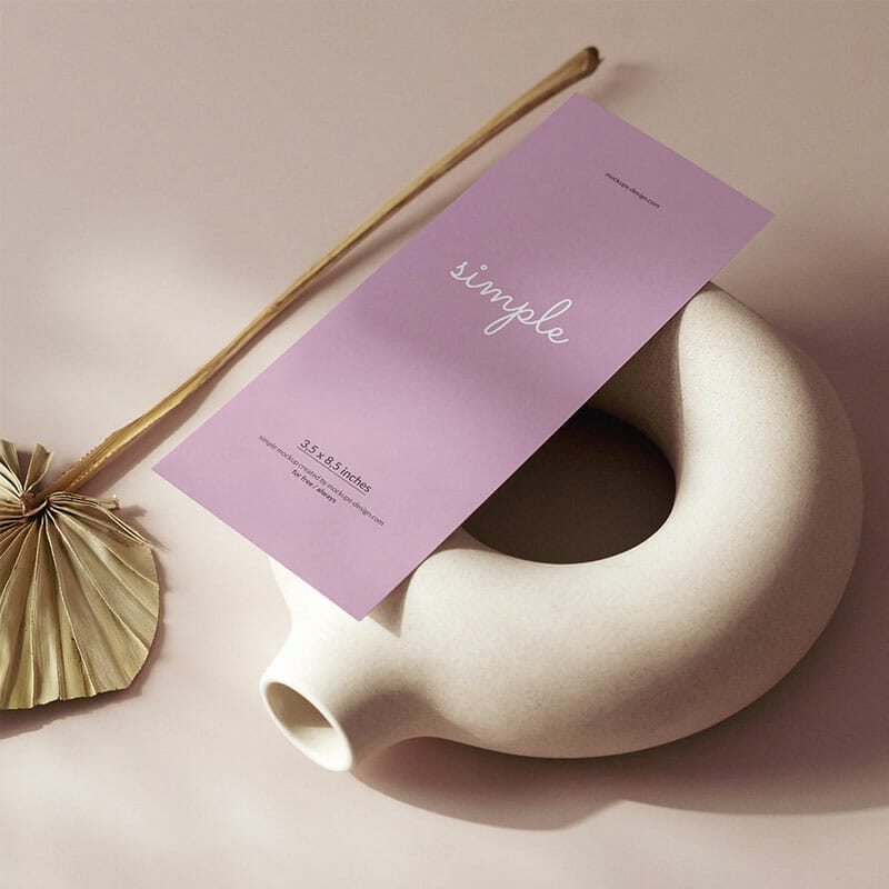 Free Flyer On A Vase Mockup PSD