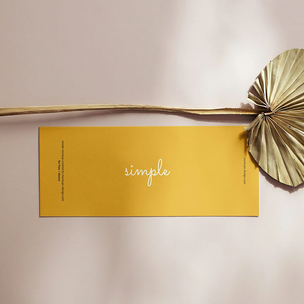 Free Flyer With A Dried Bamboo Leaf Mockup PSD