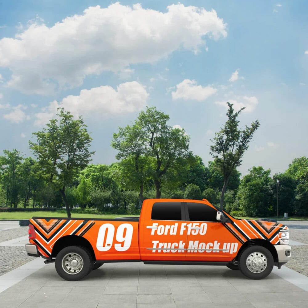 Free Ford F150 Truck Mockup PSD Template