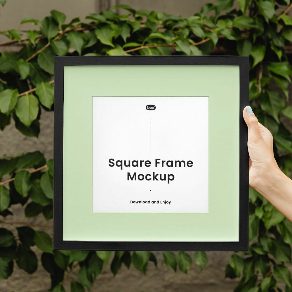 Free Frame With Hand Mockup PSD
