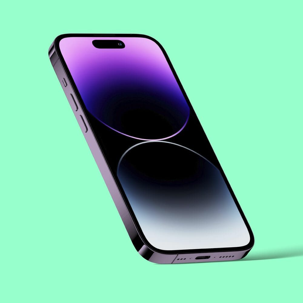 Free Front View iPhone 14 Pro Mockup PSD