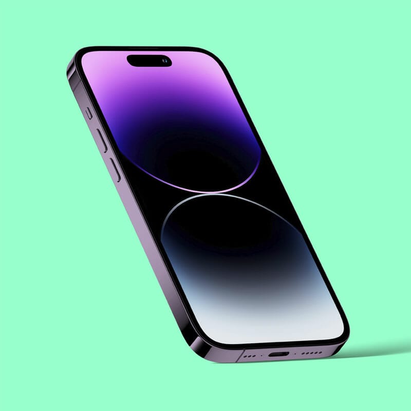 Free Front View iPhone 14 Pro Mockup PSD