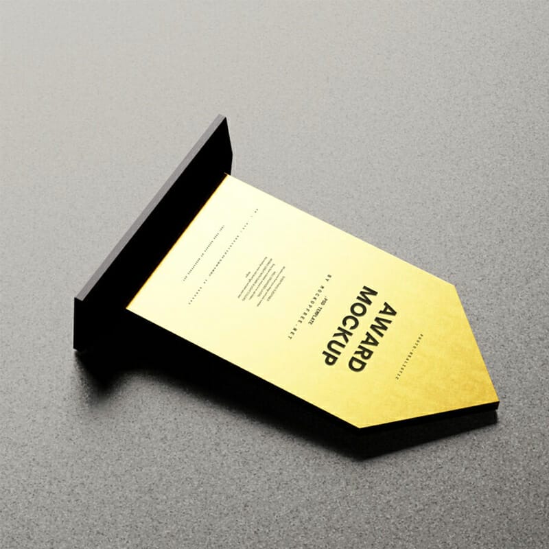 Free Golden Metal Award Mockups PSD