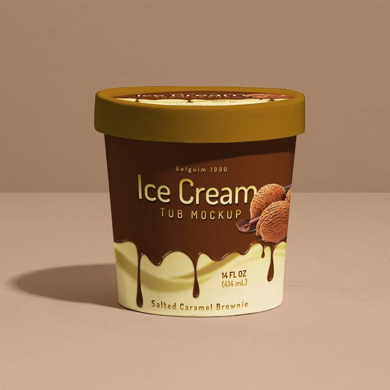 Free Ice Cream Tub Mockup PSD